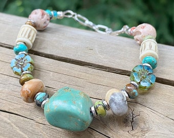 Einzigartiges Boho Perlen Armband