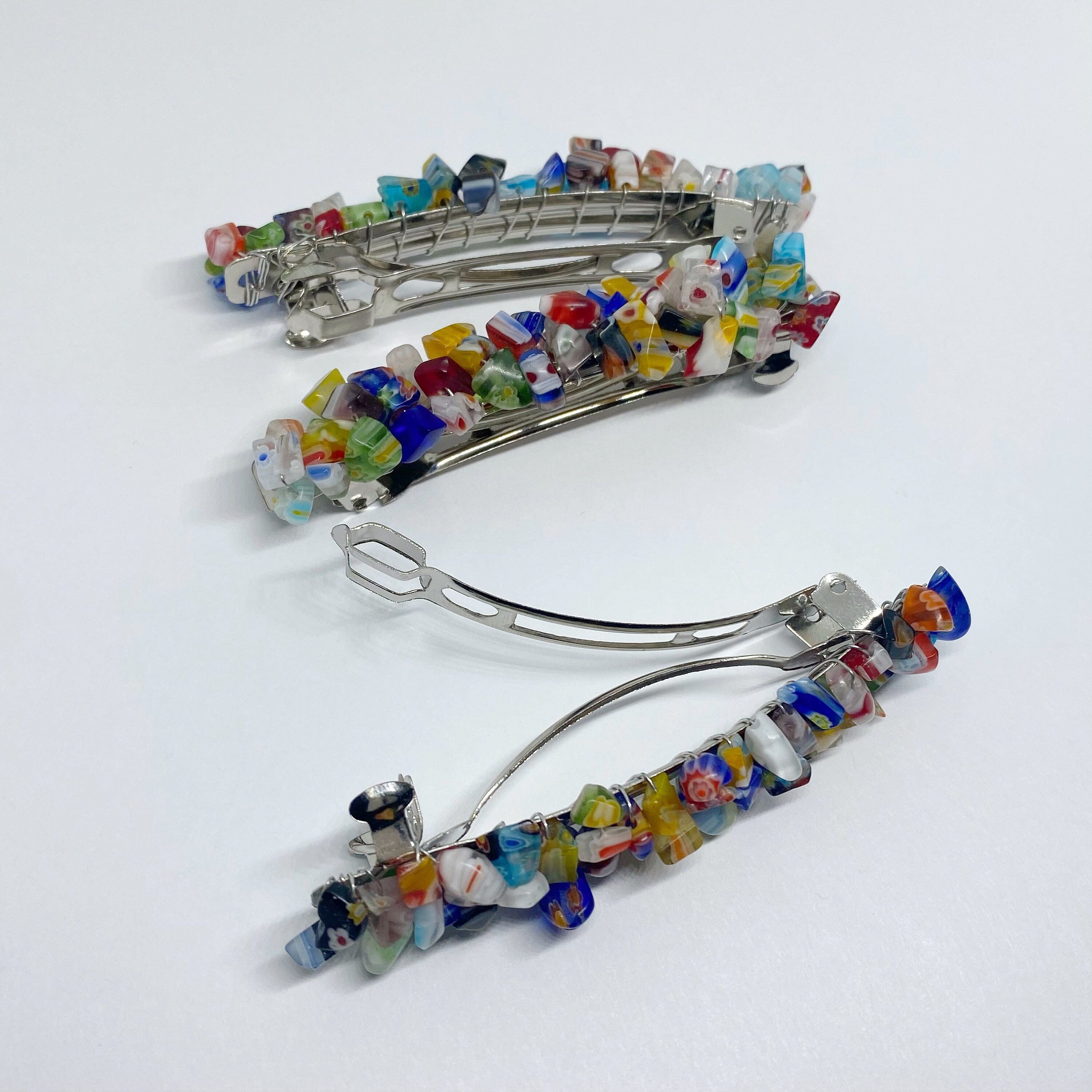 Beaded Barrette Colorful Barrette Beaded Hair Clip Etsy