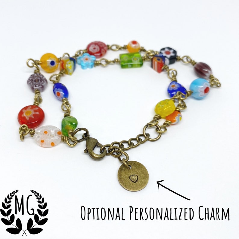 Bronze Bracelet Millefiori Bracelet Bronze Jewelry for Etsy