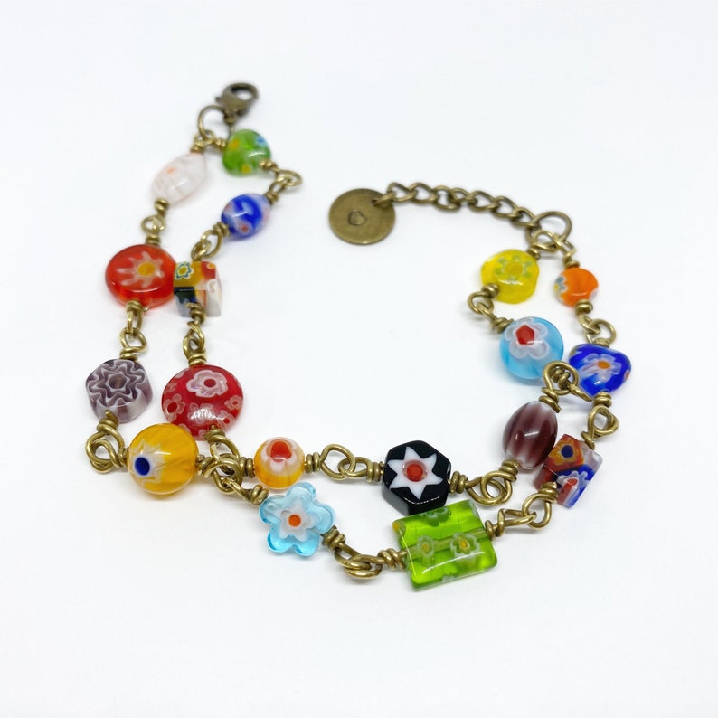 Bronze Bracelet Millefiori Bracelet Bronze Jewelry for Etsy