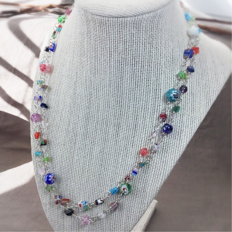 Murano Glass Necklace Murano Jewelry Glass Bead Necklace Etsy