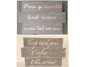 tableau en bois pour décoration murale personnalisable