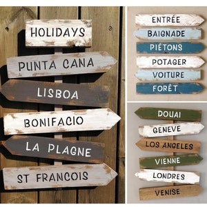 Cartello a freccia in legno a 3 colori per decorazioni murali personalizzabili