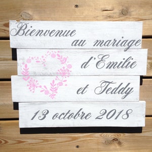 Tableau en bois pour décoration de mariage personnalisable image 1