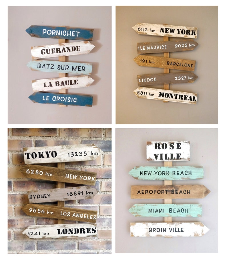 3-color wooden arrow panel for customizable wall decoration image 2