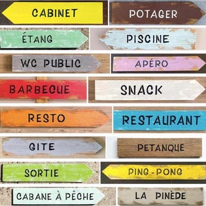Placa de seta direcional de madeira para decoração de parede personalizável