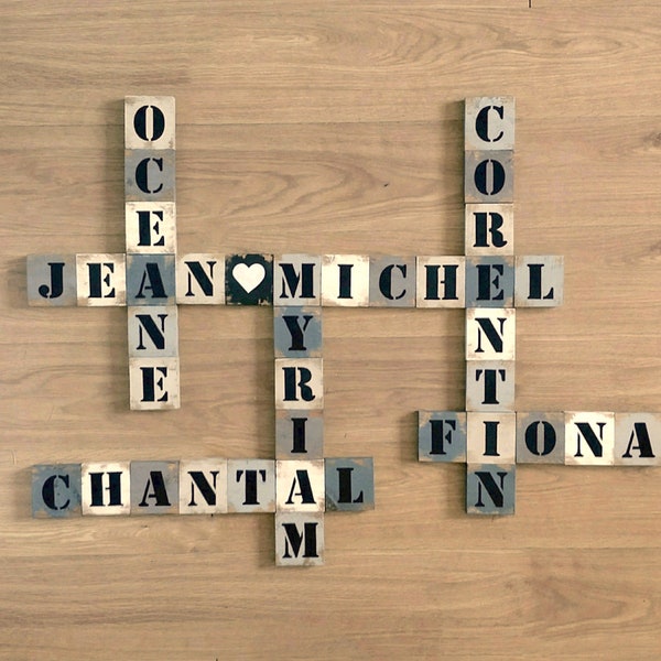 Lettres de Scrabble géantes en bois pour décoration murale personnalisable