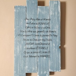 tableau 2 couleurs en bois pour décoration murale personnalisable bleu-gris clair