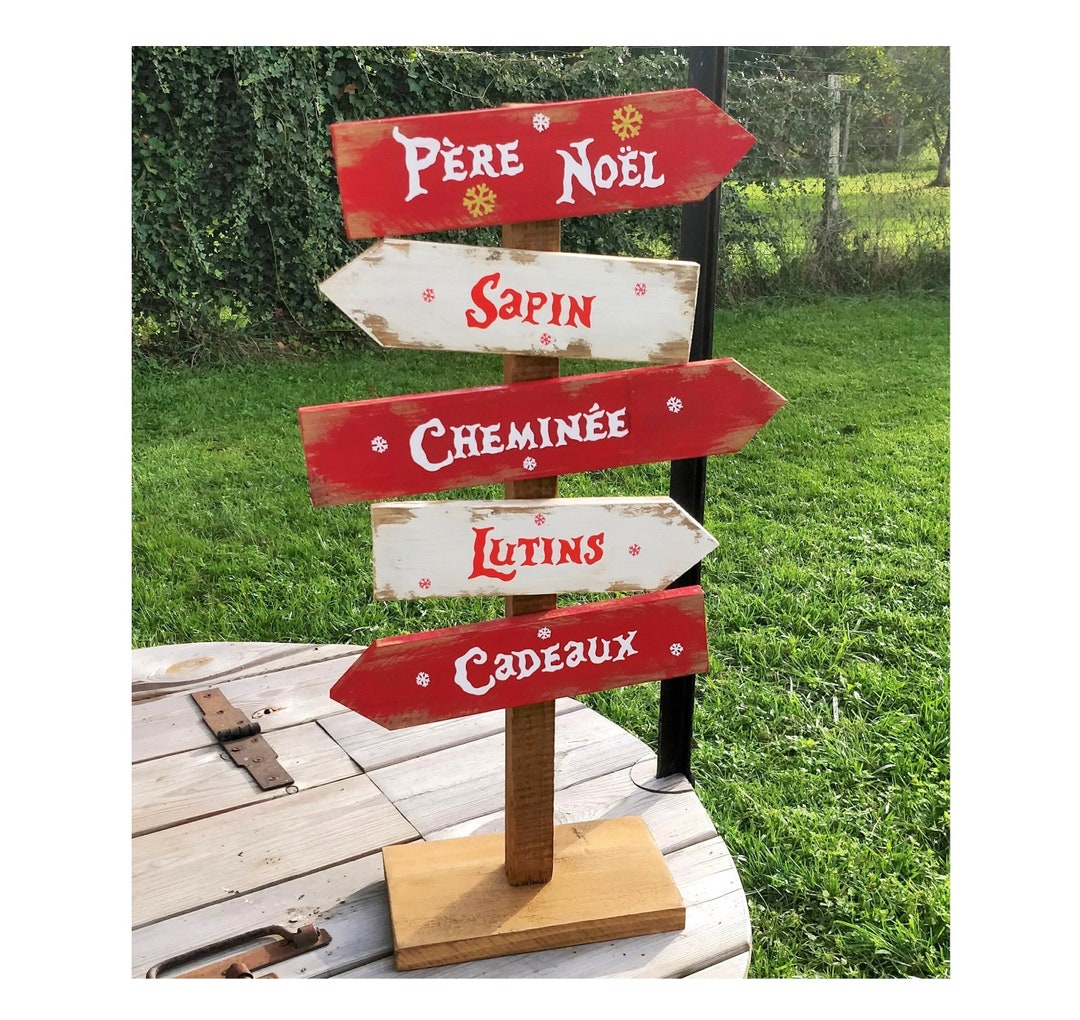 Panneaux Bois Décorations Noël - Lot 3 Plaques Avec Messages - Pour Porte, Mur Intérieur/Extérieur - ANHUIB