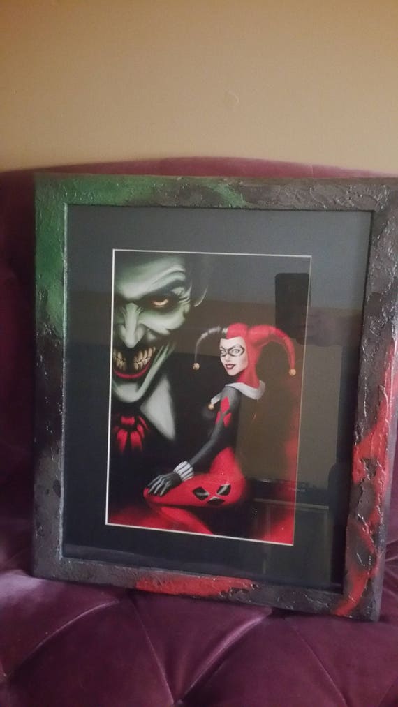 Joker Harley Quinn Retro Beautiful Frame Art