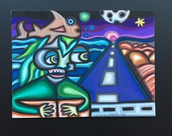 El Camino al Sol Dibujo al Óleo Pastel