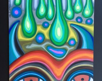 Está lloviendo al óleo dibujo en pastel