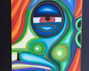 Dibujo en pastel al óleo de tres cuartos de vista