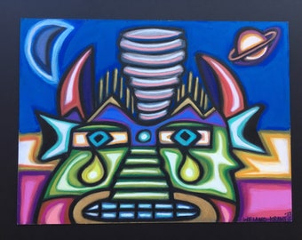 Colorido abstracto Celestial Óleo Pastel Dibujo