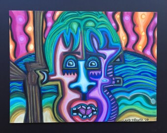 Asombrado por el dibujo al óleo pastel de la naturaleza