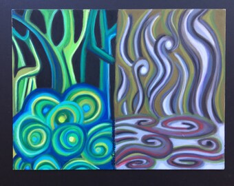 Dibujo del entorno de pastel al óleo