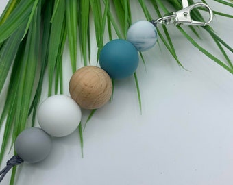 Handmade Silicone Keychain/Keyring - Teal