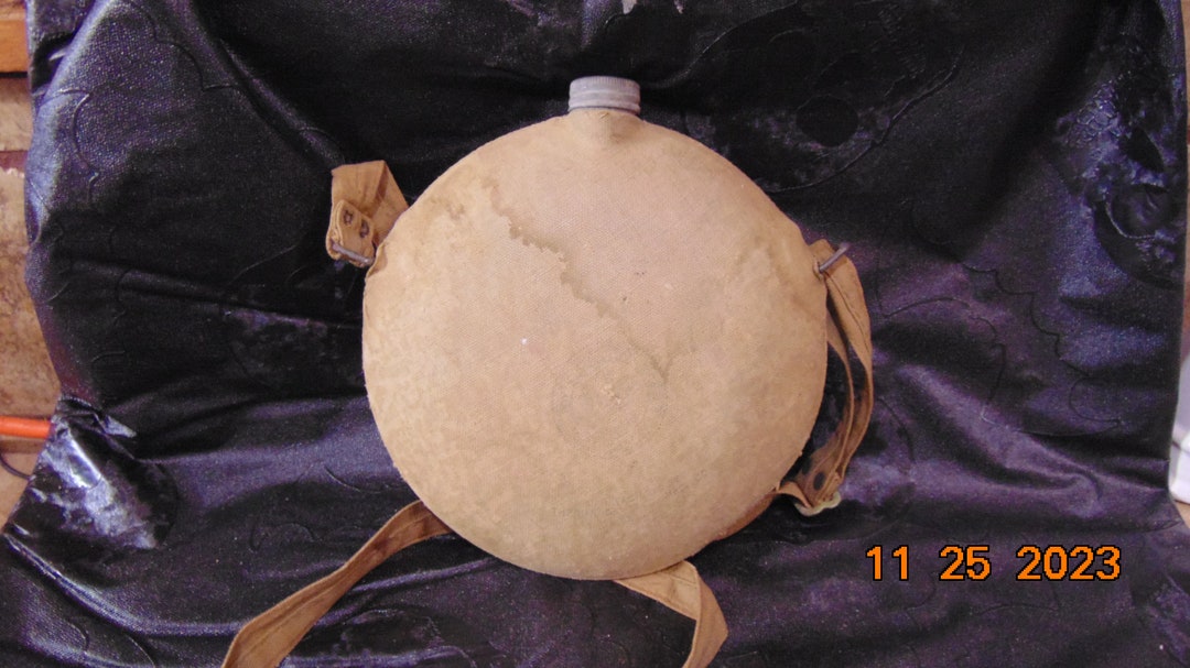 Vintage 1940 Canteen Boy Scout Camping Scout Fatigue Green Etsy