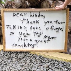 large handwritten reproduction | Connecticut made | handwriting creation | wooden handmade