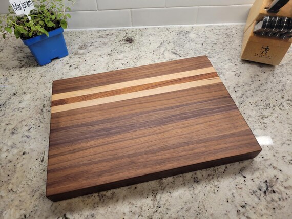 Edge Grain Walnut Hard Wood Cutting Board With Exotic Wood - Etsy Australia