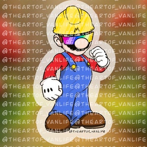 Mario Sticker, Mario Bros, Construction Sticker, Construction Gifts, Drc, Ldc, Jw Sticker, Ldc Jw, Drc Jw, Sticker Shop, Super Mario, Jw