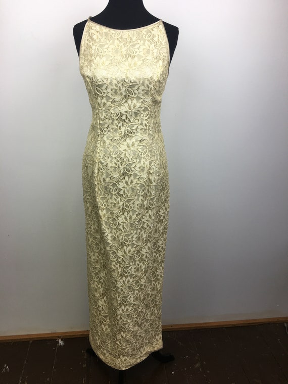 Vintage Jessica McClintock Sleeveless Lace Full L… - image 2