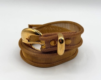 Vintage Gold Tone Mesh Metal Retro Disco Belt