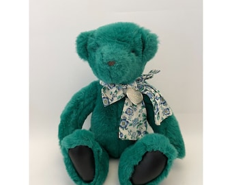 Vintage 1992 Gund Victoria's Secret Teal Teddy Bear Plush Stuffed Animal