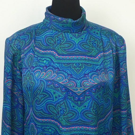 Vintage Winterport Women's Multicolor Patterned T… - image 2