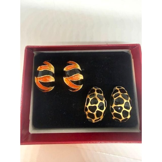 KJL Kenneth Jay Lane (2) Animal Print Earrings fo… - image 1