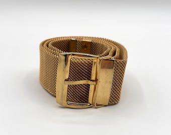 Vintage Gold Tone Mesh Metal Belt 34.5"