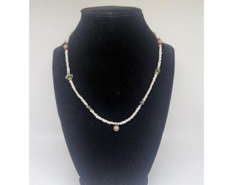 Vintage Marked 925 Silver Freshwater Pearl & Beaded Choker Necklace