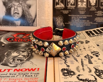 Red Gemstone Pyramid Studded Choker