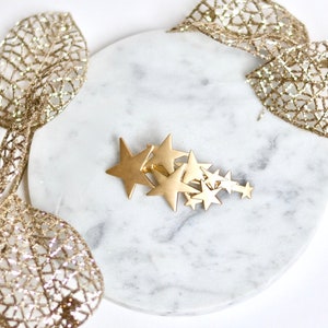 Barrette stars comb clamp clip pin gold stars wedding matte gold silver jewel head hair accessory golden, romantic, minimalist