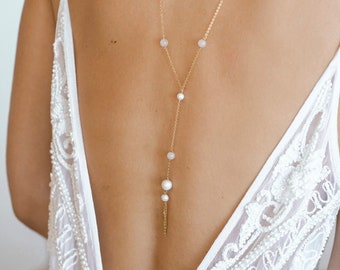Capucine - Pearl and quartz back necklace