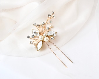 Épingle à Cheveux Fleur Vert Anis Et Blanc - Accessoire Mariage, Soirée, Cérémonie