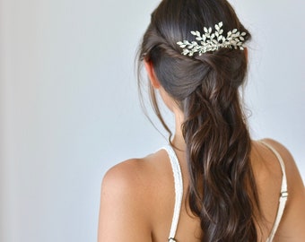 Wedding comb, silver, bun head jewel, hair pin, crystals. Bohemian, glamorous, romantic, magical accessory. Bridal hairstyle