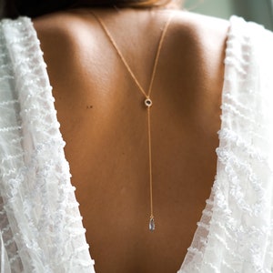 Blaue Rückenkette zur Hochzeit, etwas Blaues, Körperschmuck, Kette, himmelblauer Stein, Brautaccessoire, romantisches Boho