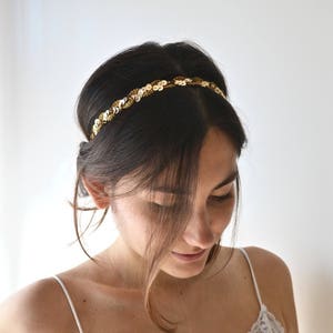 Bijou De Mariee Headband Serre Tete Dore Avec Paillettes Etsy