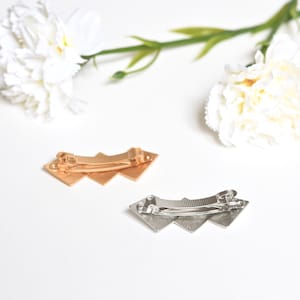 Rectangle diamond barrette Hair jewelry gold gold silver clip, pin, tiara tiara Fine accessory delicate minimalist refined geometric image 7