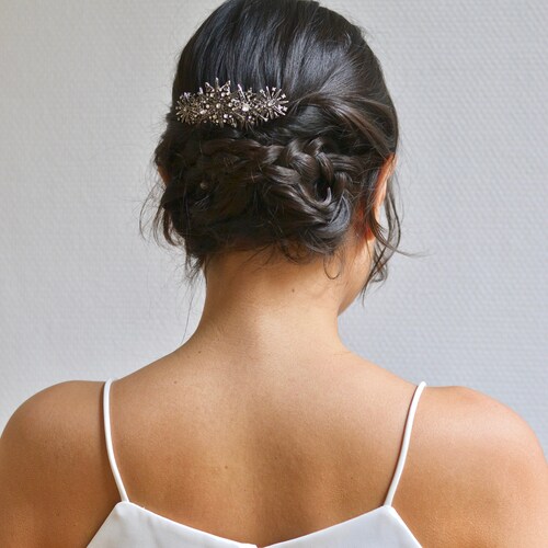 Silver celeste star comb, boho wedding, tiara, shops adornment, helmet, crown, bride, snowflake, romantic, vintage, boho, cosmic