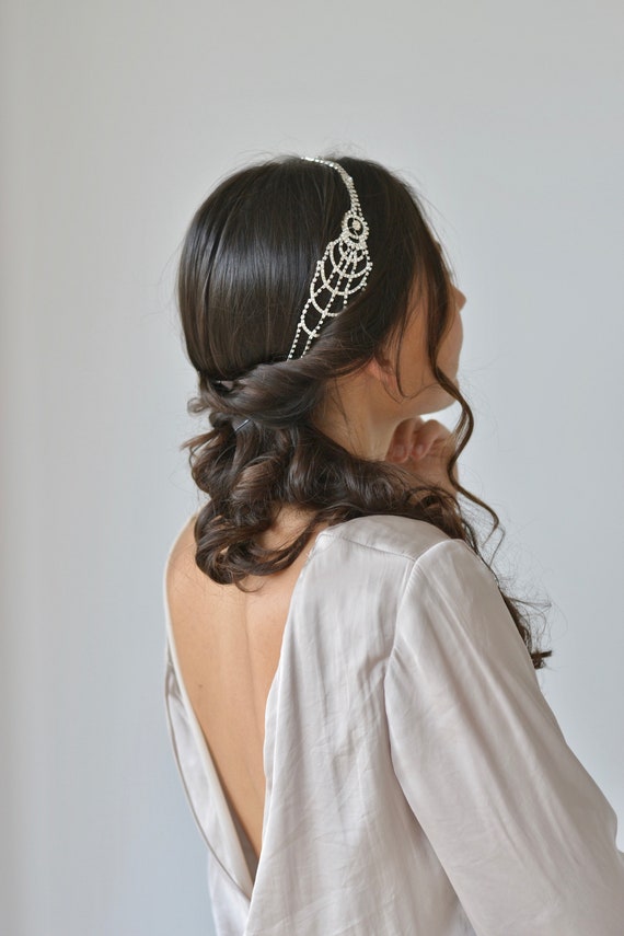 Bandeau De Marage Bandeau En Strass Doré Bandeau De Cheveux De Marage