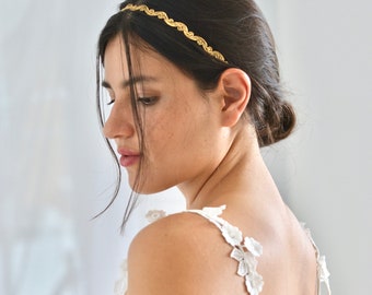 Headband, serre-tête, bandeau design mariage brodé, argent, or, doré, Bijou de tête bohème, romantique, délicat, accessoire coiffure mariée