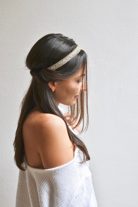 Headband serre-tête bandeau design grec bohème coeur brodé -  France   Accessoires cheveux mariage, Coiffure de mariage romantique, Bijoux de tete