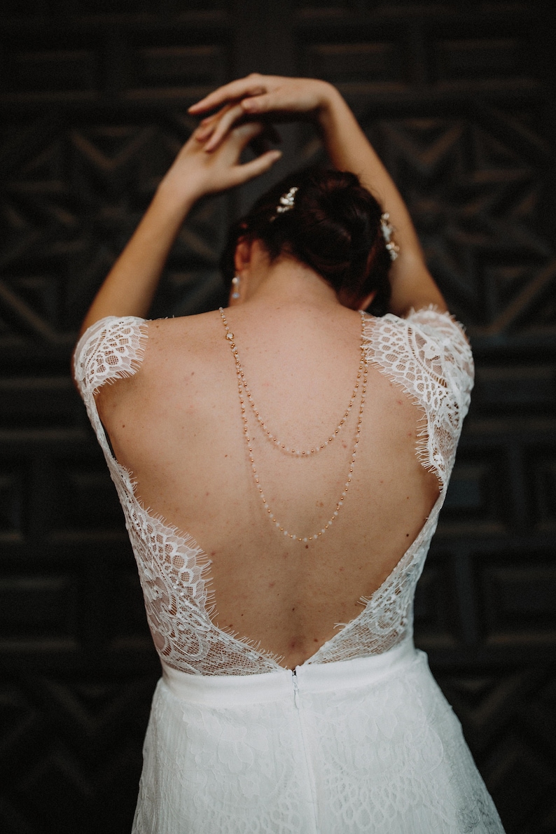 AtelierLilac – Collier de dos mariage Bijoux de la mariée