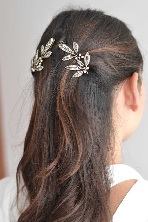Pince à cheveux en forme de fleur couleur dorée | My Jewellery
