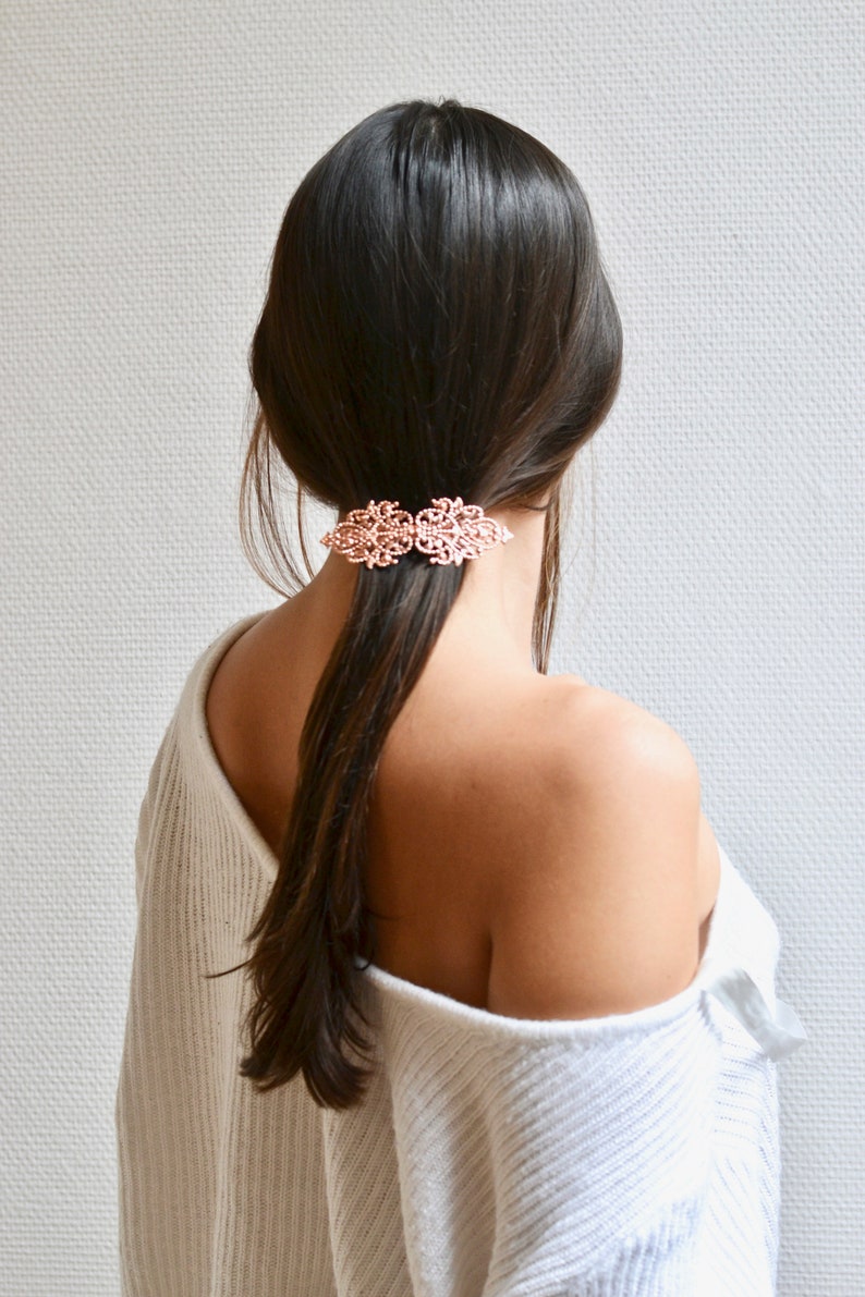 Barrette à Cheveux Vintage Marron Doré - Pince Bijou Rétro Femme - Occasion Collection