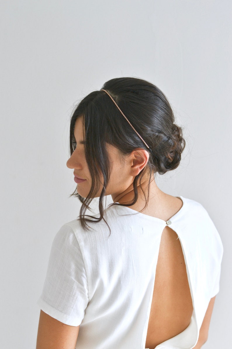 boho fine bandeau Headband beaded applications jewel head delicate metal chain wedding rose gold headband romantic bride