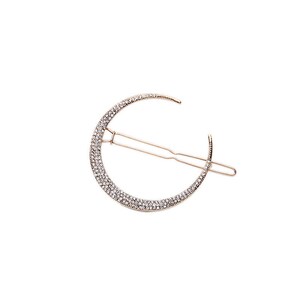 Barrette à Cheveux Vintage En Bronze Doré Avec Cristaux - Bijou Ancien, état Parfait