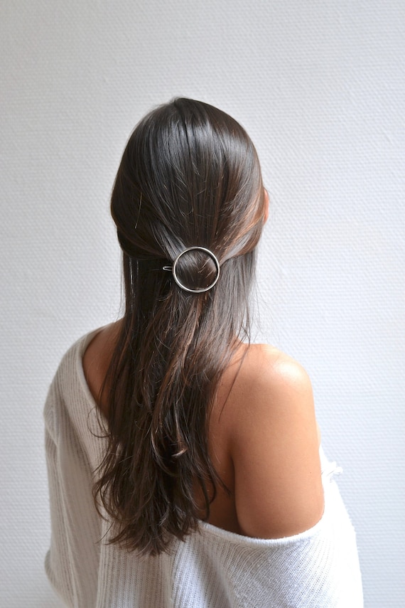 French Black Round Hair Clip Barrette Made in France boho bohemian elegant Amazon.com : Camila Paris AD1/2 French Hair Barrette Clip  main image 4